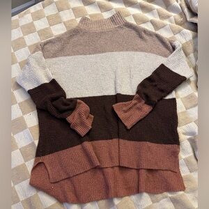 SO multi colored turtle neck sweater